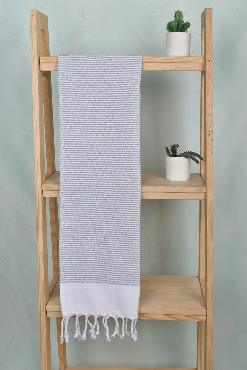 Custom Wedding Gifts, Custom Hand Towel, Monogram Kitchen Towel, Organic Towel, Bachelor Gifts, 40x18 Cotton Striped Towel, Personalized Hand Towel - 8