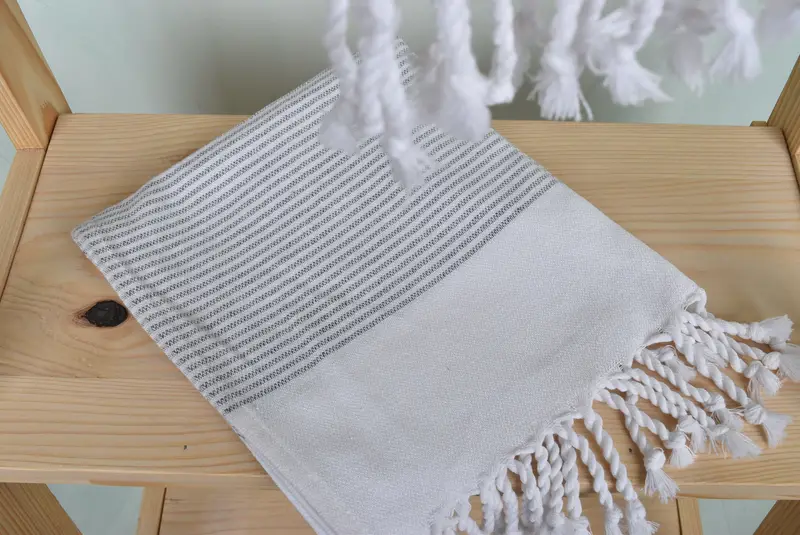Custom Wedding Gifts, Custom Hand Towel, Monogram Kitchen Towel, Organic Towel, Bachelor Gifts, 40x18 Cotton Striped Towel, Personalized Hand Towel - 5