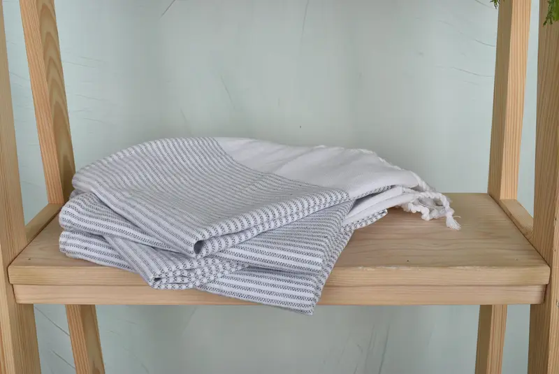 Custom Wedding Gifts, Custom Hand Towel, Monogram Kitchen Towel, Organic Towel, Bachelor Gifts, 40x18 Cotton Striped Towel, Personalized Hand Towel - 7