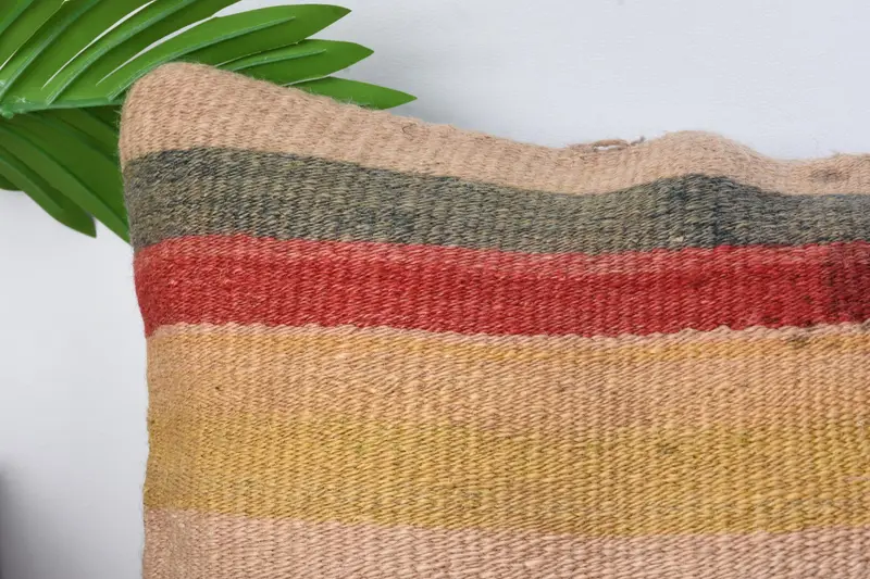 Farmhouse Cushion, Gift Pillow, Christmas Cushion Cover, Kilim Pillow, Antique Pillows, 12x24 Yellow Pillow Case, Pillow Case - 2