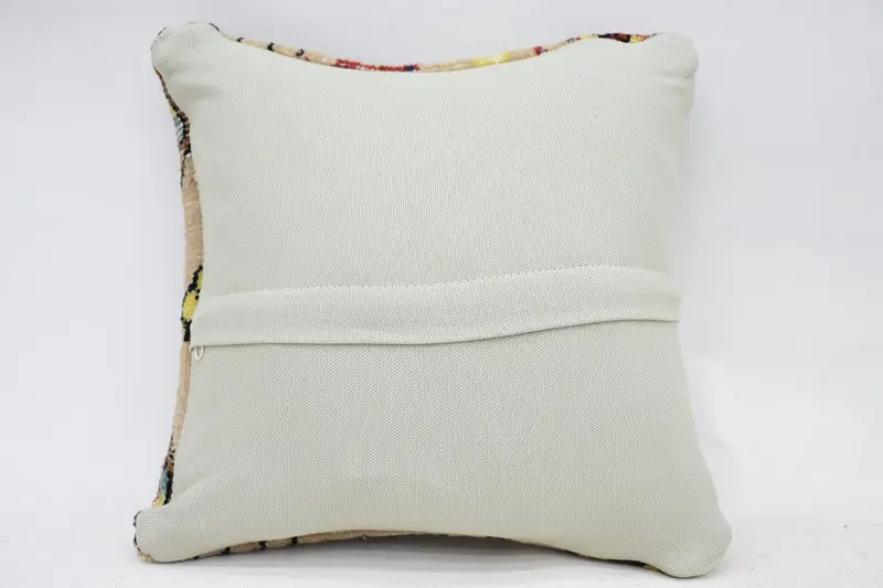 Art Deco Pillow, Vintage Kilim Pillow, Pillow for Sofa, Cushion Case, 12x12 Beige Pillow, Gift Pillow, Square Throw Pillow Cover - 6