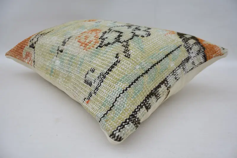 Living Room Throw Cushion, Vintage Kilim Pillow, 16x24 Beige Pillow Cover, Pillow for Sofa, Turkish Kilim Pillow, Cushion, Authentic Pillow Cover - 6