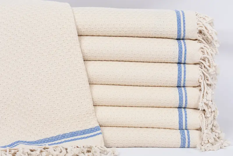 Personalized Wedding Gift Blue Striped Towel, 67x36 Inches