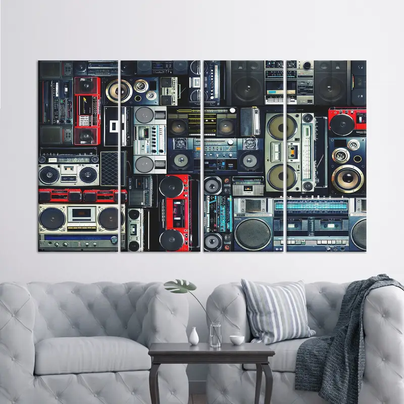 Vintage Radio Cassette Canvas Print - Retro Audio Nostalgia