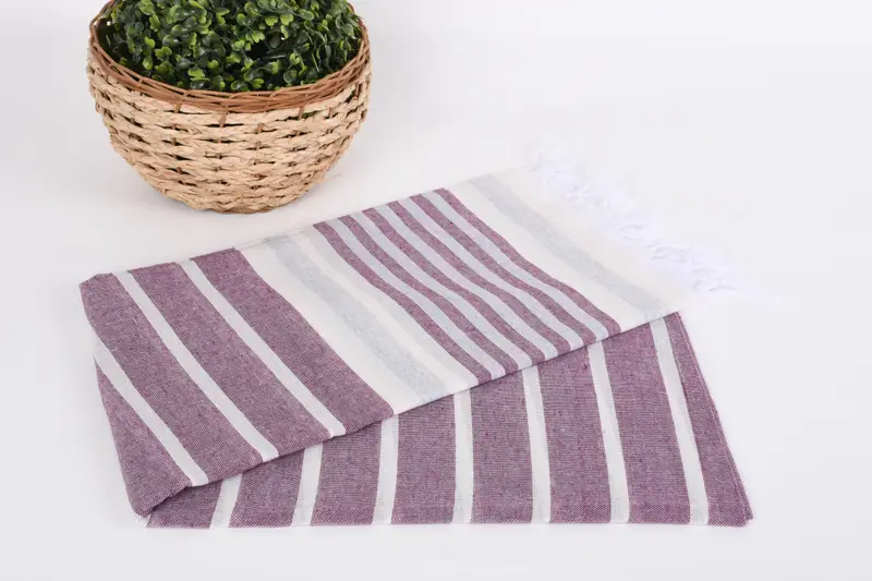 68x40 Cotton Striped Towel, Turkish Bath Towel Set, Quick-dry towel, Guest Towel, Quick-dry peshtemal, Absorbent Turkish towel, Peshtemal - 4