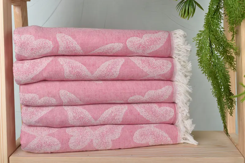 Girls Weekend Getaways Gifts, 68x36 Cotton Butterfly Pattern Towel, Lightweight towel, Xmas Gifts, Turkish bath towel, Spa Towel, Wedding Favors - 3