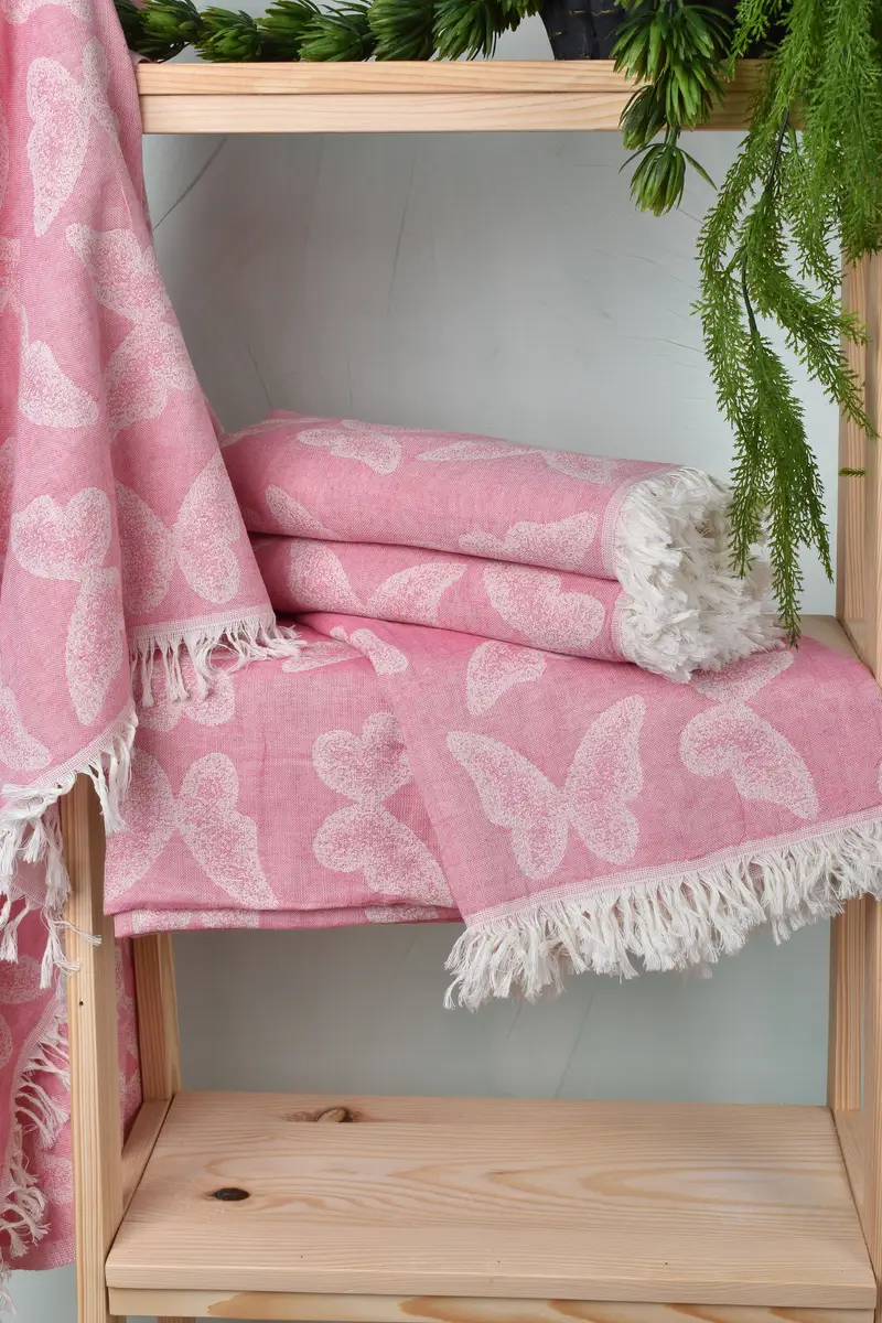 Girls Weekend Getaways Gifts, 68x36 Cotton Butterfly Pattern Towel, Lightweight towel, Xmas Gifts, Turkish bath towel, Spa Towel, Wedding Favors - 7