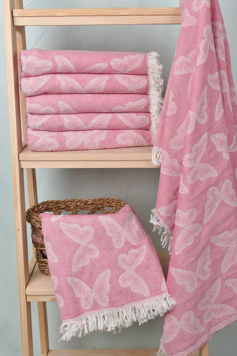 Girls Weekend Getaways Gifts, 68x36 Cotton Butterfly Pattern Towel, Lightweight towel, Xmas Gifts, Turkish bath towel, Spa Towel, Wedding Favors - 4