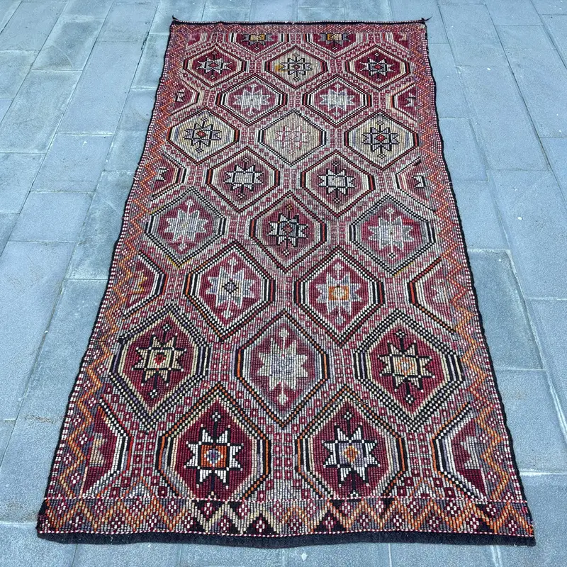 Pembe Hayvan Baskılı Halı, Turuncu Desenli 4,8x10,2 ft