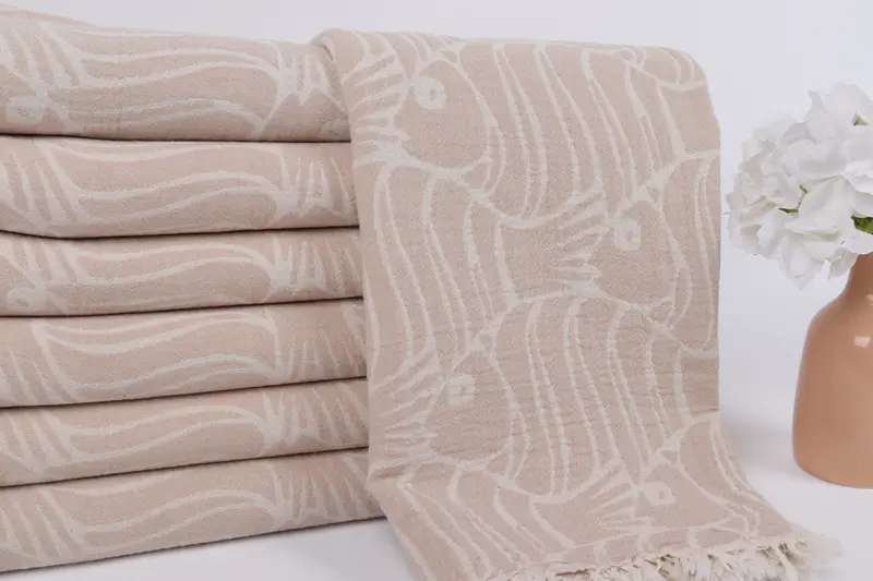 Best Wedding Gift, 70x36 Cotton Fish Design Towel, Spa Towel, Bridal Party Gifts, Monogram Turkish Towel, Peshtemal Towel, Embroidered Towel - 3