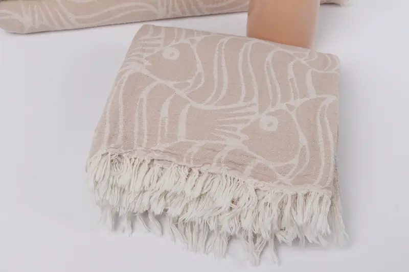 Best Wedding Gift, 70x36 Cotton Fish Design Towel, Spa Towel, Bridal Party Gifts, Monogram Turkish Towel, Peshtemal Towel, Embroidered Towel - 6