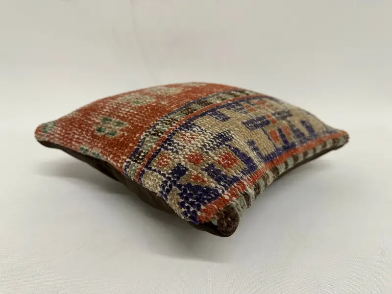 Boho Throw Cushion Cover, Throw Kilim Pillow, Cushion Cover, 12x12 Red Pillow Cover, Pillow for Couch, Handmade Kilim Cushion, Custom Cushion Cover - 6