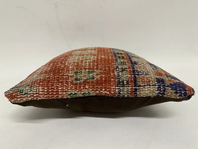 Boho Throw Cushion Cover, Throw Kilim Pillow, Cushion Cover, 12x12 Red Pillow Cover, Pillow for Couch, Handmade Kilim Cushion, Custom Cushion Cover - 5
