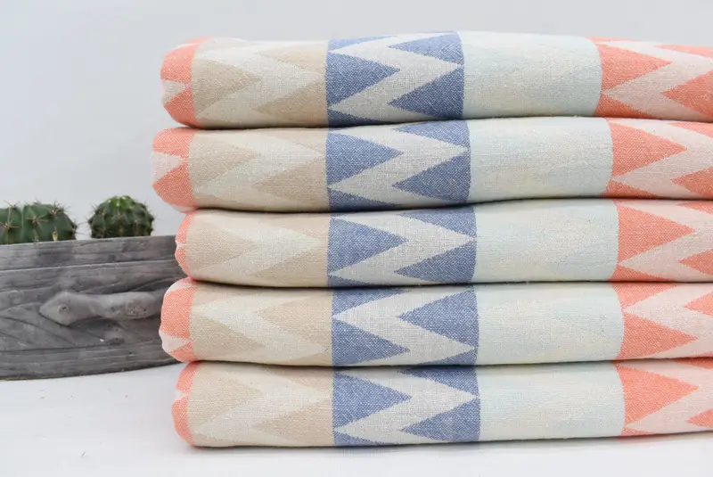 Monogram Turkish Towel, Housewarming Gift, Turkish bath towel, Gift Towel, Guest Towel, 70x40 Cotton Zigzag Design Towel, Bachelorette Party Gifts - 3