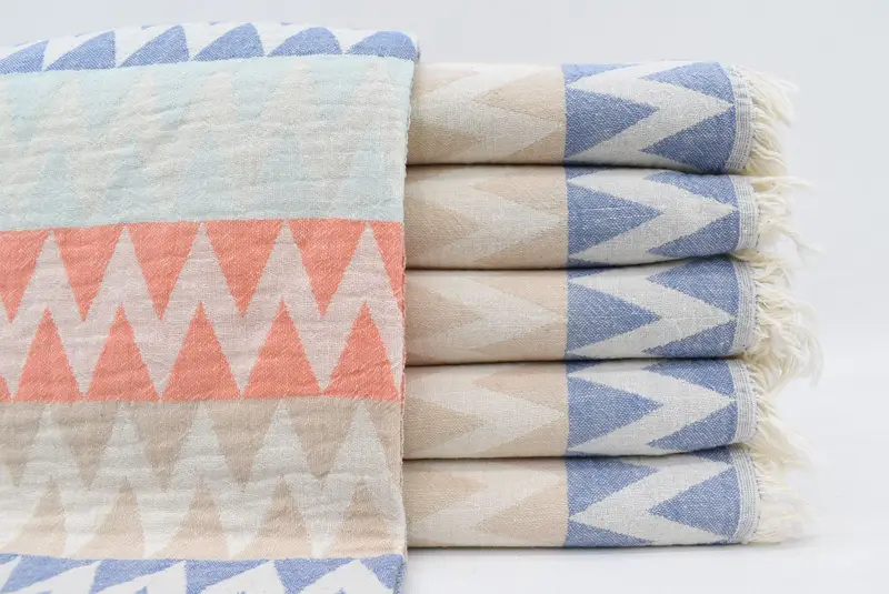 Monogram Turkish Towel, Housewarming Gift, Turkish bath towel, Gift Towel, Guest Towel, 70x40 Cotton Zigzag Design Towel, Bachelorette Party Gifts - 1