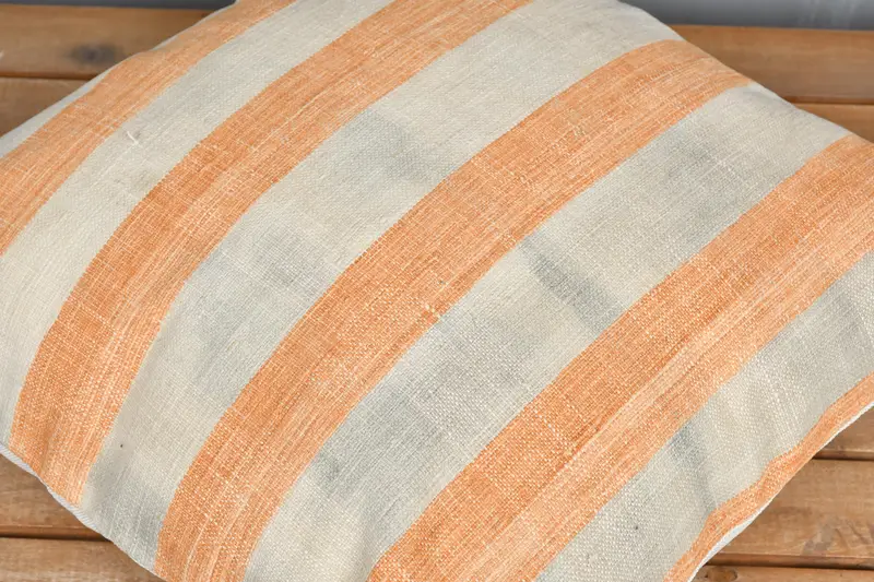 Cushion Case, 18x18 Orange Cushion, Handmade Kilim Cushion, Turkish Bench Pillow Cover, Lounge Throw Pillow Sham, Kilim Pillow, Throw Kilim Pillow - 3