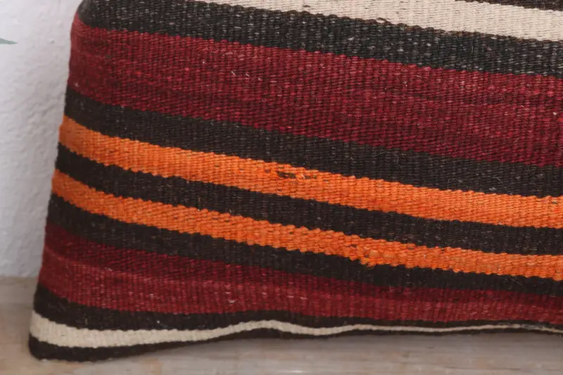 Luxury Pillow Case, Handmade Kilim Cushion, 12x20 Red Pillow Case, Cushion Case, Outdoor Throw Pillow Case, Pillow for Couch, Vintage Kilim Pillow - 3