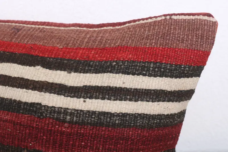 Luxury Pillow Case, Handmade Kilim Cushion, 12x20 Red Pillow Case, Cushion Case, Outdoor Throw Pillow Case, Pillow for Couch, Vintage Kilim Pillow - 5