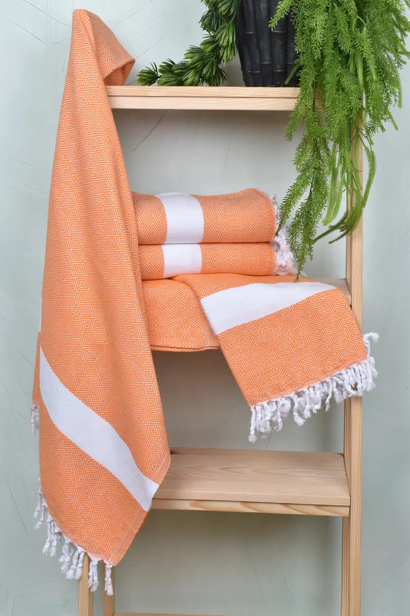 Embroidered Turkish Towel, Travel towel, Bachelor Party Favors, Gift For Her, Bridesmaid Gift, Gift For The Home Decor, 70x40 Cotton Diamond Towel - 6