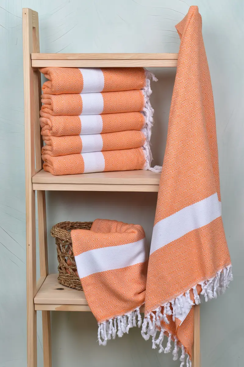 Embroidered Turkish Towel, Travel towel, Bachelor Party Favors, Gift For Her, Bridesmaid Gift, Gift For The Home Decor, 70x40 Cotton Diamond Towel - 3