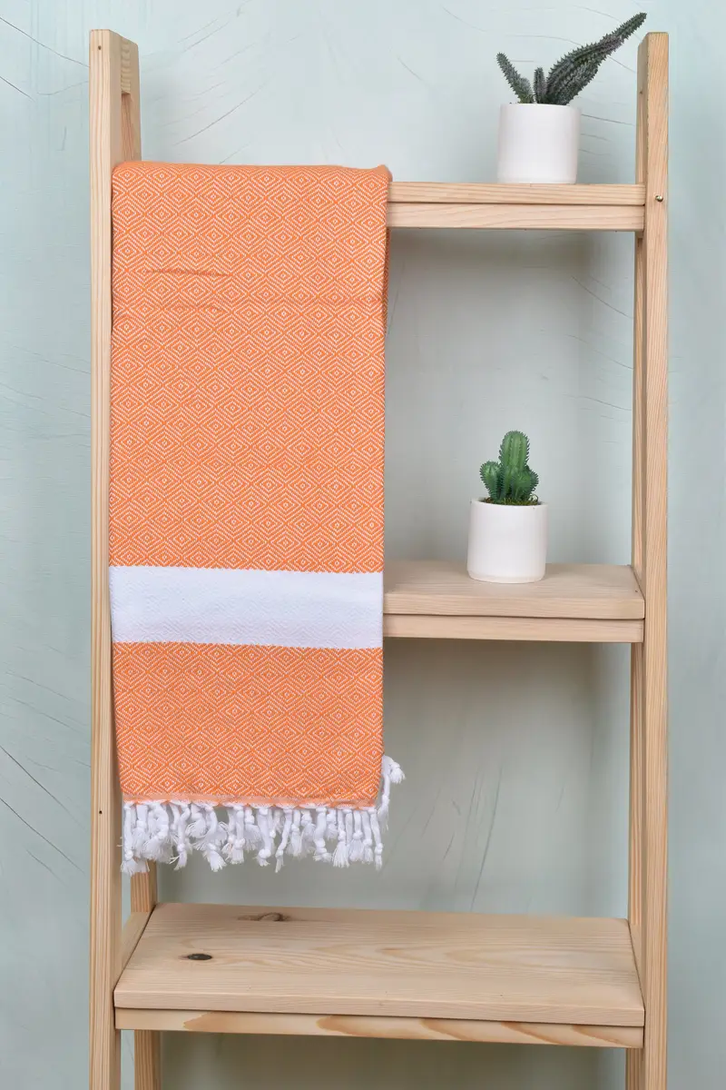 Embroidered Turkish Towel, Travel towel, Bachelor Party Favors, Gift For Her, Bridesmaid Gift, Gift For The Home Decor, 70x40 Cotton Diamond Towel - 8