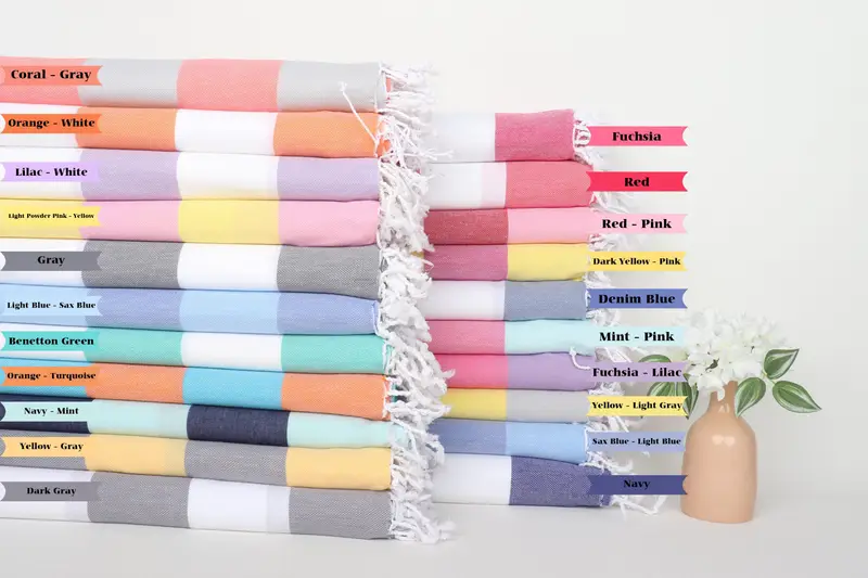 Wedding Gift For Bride, Scarf Towel, Custom Wedding Gift, 70x40 Cotton Striped Towel, Custom Wedding Towel, Sand-free towel, Custom Towel - 1