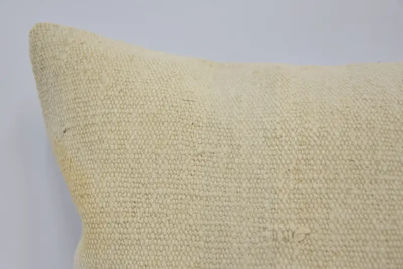 Vintage Kilim Pillow, Colorful Cushion, Antique Pillows, Boho Pillow Sham Cover, Rustic Pillow Sham, Pillow Case, 12x20 Beige Cushion Cover - 2