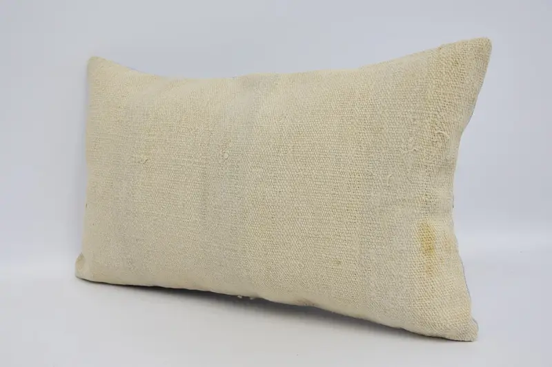 Vintage Kilim Pillow, Colorful Cushion, Antique Pillows, Boho Pillow Sham Cover, Rustic Pillow Sham, Pillow Case, 12x20 Beige Cushion Cover - 4