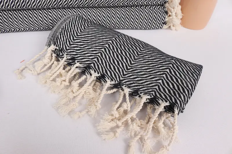 Beach Wedding Favor, Valentines Day Gift Idea, Monogram Kitchen Towel, Personalized Kitchen Towel, 40x20 Cotton Chevron Towel, Monogram Hand Towel - 4