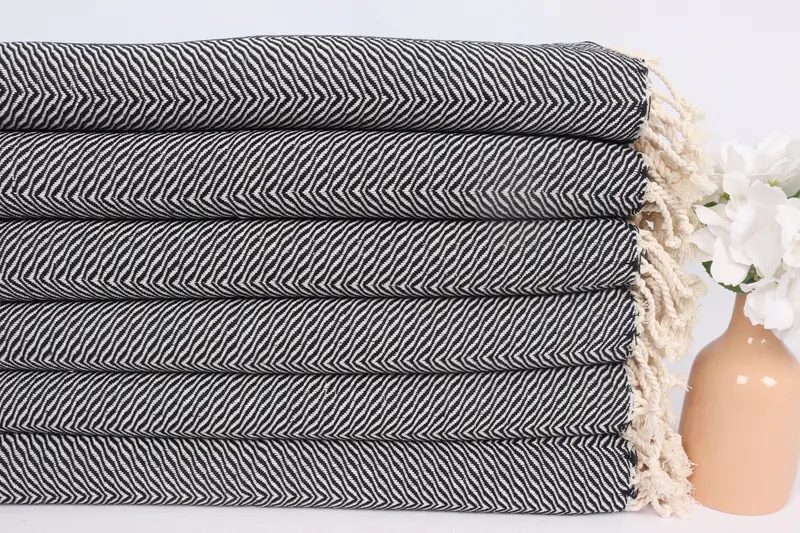 Beach Wedding Favor, Valentines Day Gift Idea, Monogram Kitchen Towel, Personalized Kitchen Towel, 40x20 Cotton Chevron Towel, Monogram Hand Towel - 3