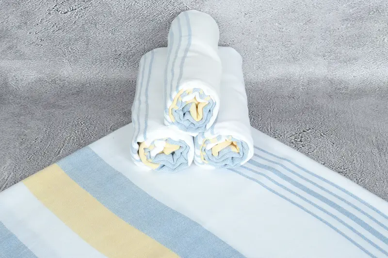 Lightweight Turkish towel for beach, Gym Towel, 70x40 Cotton Striped Towel, Soft towel, Lightweight towel, Gift For Mom, Turkish bath towel - 7