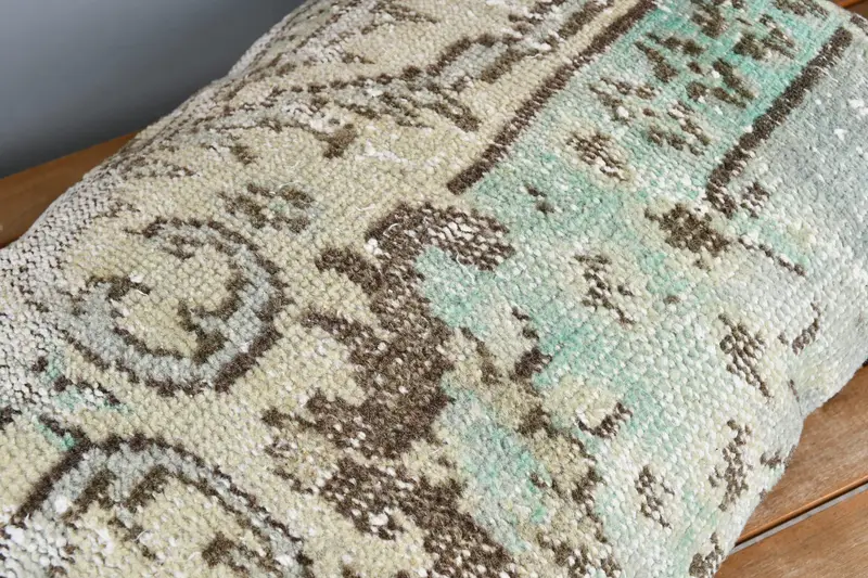 16x24 Green Pillow Cover, Pillow Case, Vintage Kilim Throw Pillow, Kilim Cushion Sham, Turkish Kilim Pillow, Retro Pillow Cover - 4