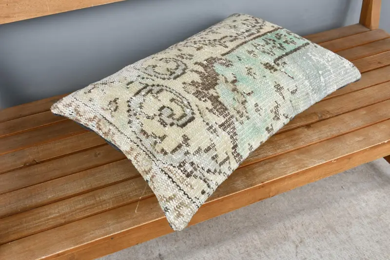 16x24 Green Pillow Cover, Pillow Case, Vintage Kilim Throw Pillow, Kilim Cushion Sham, Turkish Kilim Pillow, Retro Pillow Cover - 2