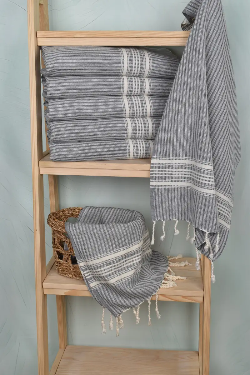 40x18 Cotton Striped Towel, Monogrammed Hand Towel, Birthday Gift, Turkish Towel Hand Towel, Xmas Gifts, Best Friend Gift, Gym Towel, Kitchen Towel - 3