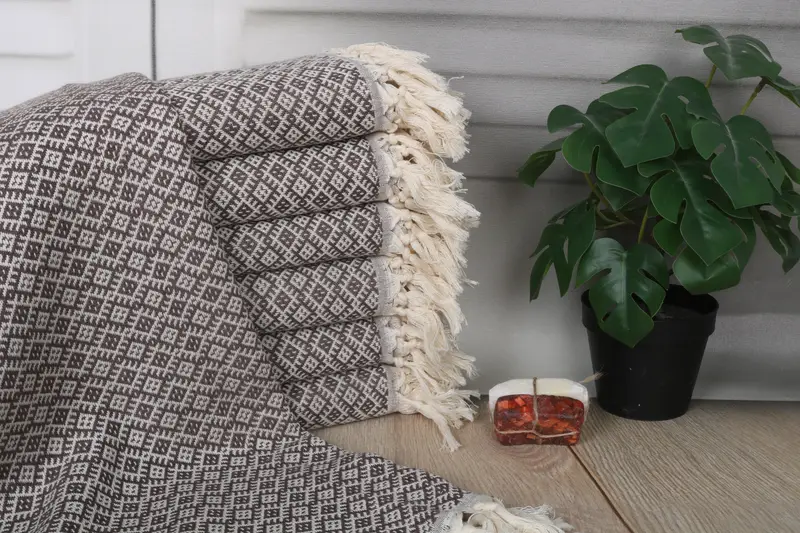 Bridesmaid Gift Dark Brown Cotton Towel, 40x71 Inches