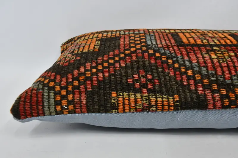 Antique Pillows, Kilim Cushion Sham, Cushion Cover, 16x48 Red Pillow Case, Bolster Cushion Cover, Gift Pillow, Bolster Throw Cushion - 6