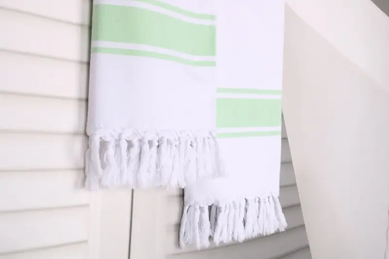 Summer Towel, 70x40 Cotton Striped Towel, Bridal Shower Gift, Gift For Best Friend, Best Friend Wedding Gift, Custom Beach Towel, Embroidered Towel - 8