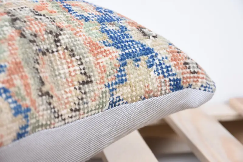 16x16 Blue Pillow, Pillow Cover, Boho Pillow Sham Cover, Ethnical Kilim Rug Pillow, Boho Pillow, Personalized Gift Pillow Pillow Cover - 7