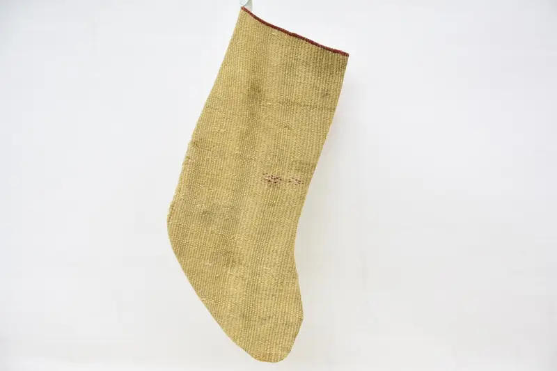 Bej Noel Süsleri Çorabı, 9 İnç Geniş Şenlikli Çorap