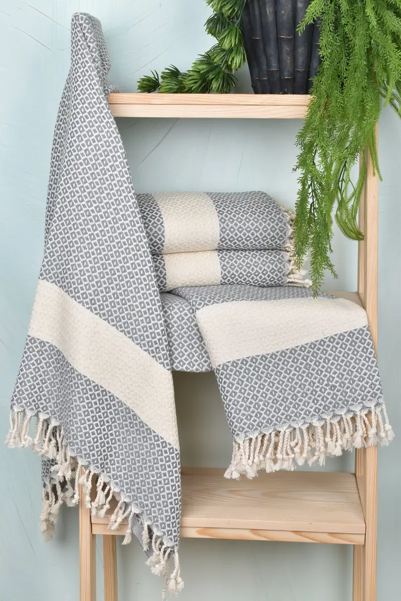 Personalized Beach Towel, Wedding Gifts Towel, Sand-Resistant Peshtemal, Organic Towel, Handmade Gift, 70x40 Cotton Geometric Towel, Bridal Gifts - 6