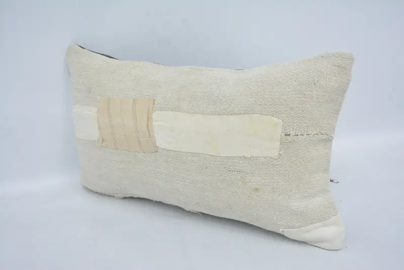 Vintage Kilim Throw Pillow, 12x20 White Cushion, Vintage Throw Cushion, Pillow Case, Vintage Kilim Pillow, Vintage Pillow - 4