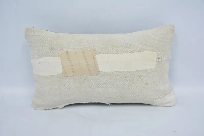 Vintage Kilim Throw Pillow, 12x20 White Cushion, Vintage Throw Cushion, Pillow Case, Vintage Kilim Pillow, Vintage Pillow - 1