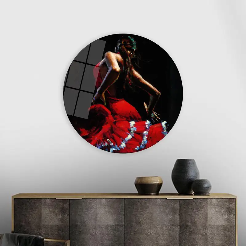 魅惑的なスペインのダンサー女性キャンバス プリント - 鮮やかな伝統