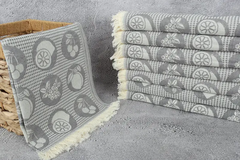 Monogram Kitchen Towel, Bridal Shower Favors, Turkish Towel Hand Towel, Birthday Gift, Small Bath Towels, 28x20 Cotton Fruits Patterned Towel - 4