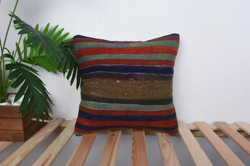 Pillow for Sofa, Nautical Throw Pillow Case, Car Cushion Case, 16x16 Red Pillow Sham, Couch Pillow, Gift Pillow, Throw Kilim Pillow, Pillow - 1