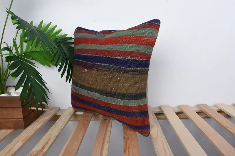 Pillow for Sofa, Nautical Throw Pillow Case, Car Cushion Case, 16x16 Red Pillow Sham, Couch Pillow, Gift Pillow, Throw Kilim Pillow, Pillow - 5