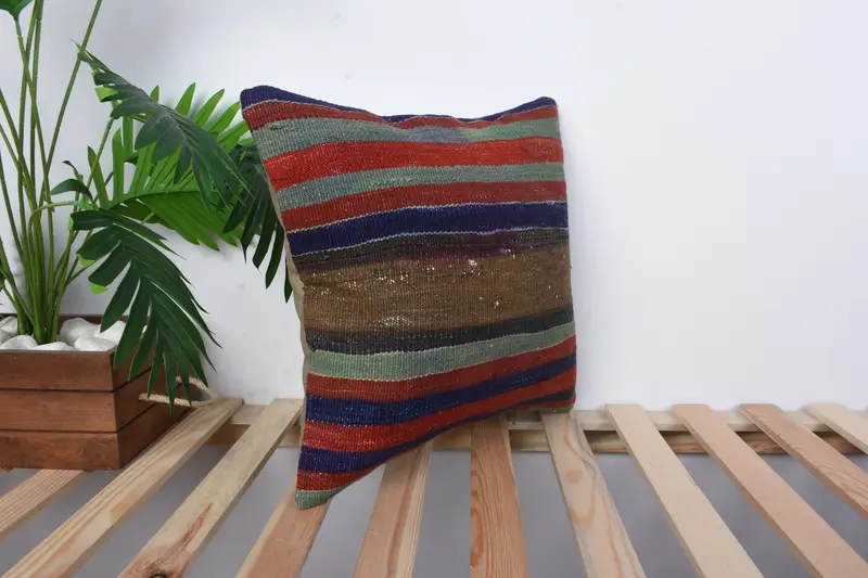 Pillow for Sofa, Nautical Throw Pillow Case, Car Cushion Case, 16x16 Red Pillow Sham, Couch Pillow, Gift Pillow, Throw Kilim Pillow, Pillow - 4