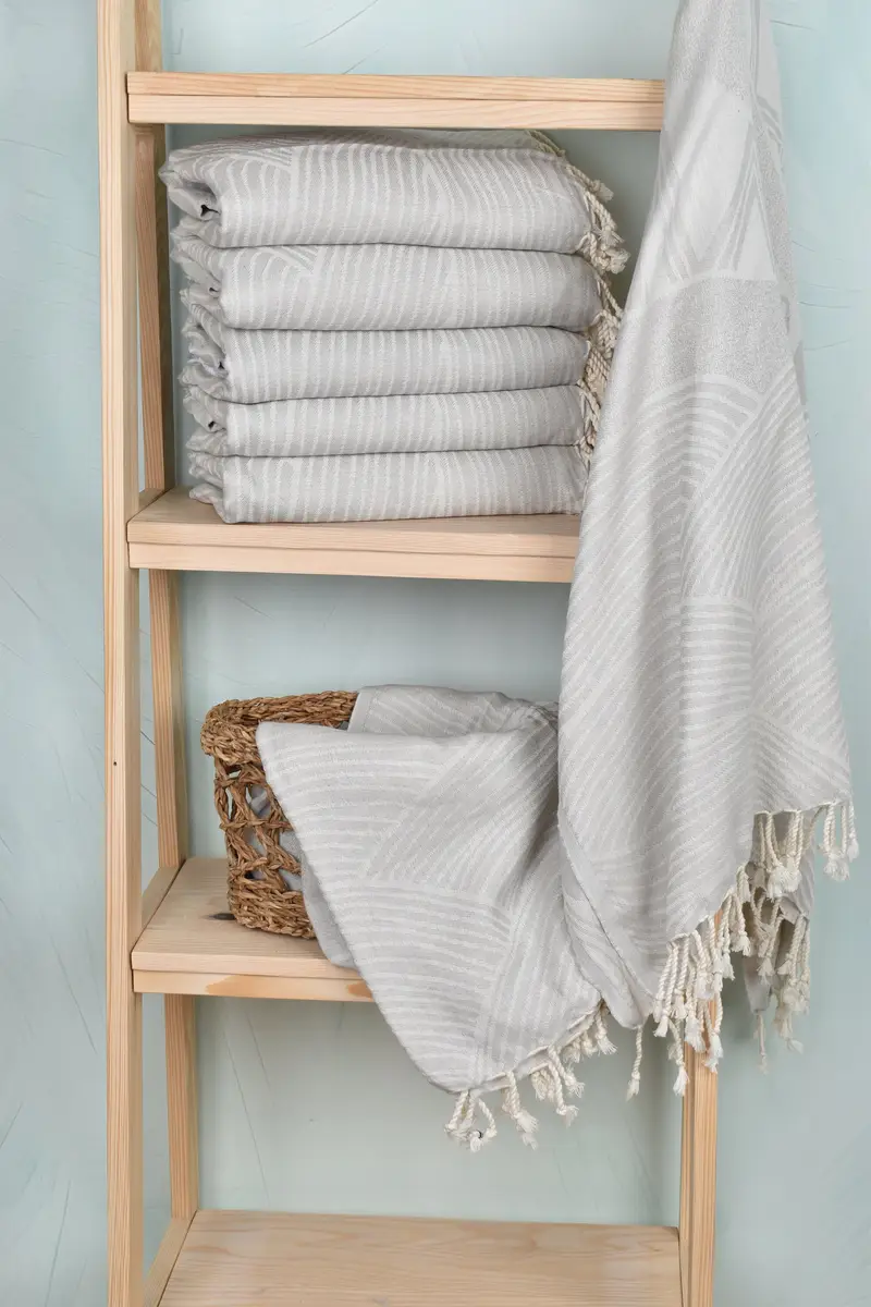Turkish towel, Bridesmaid Proposal Gift, Bridesmaid Gift, 70x38 Cotton Striped Design Towel, Fouta towel, Peshtemal Towel USA, Turkish Towel Bulk - 4