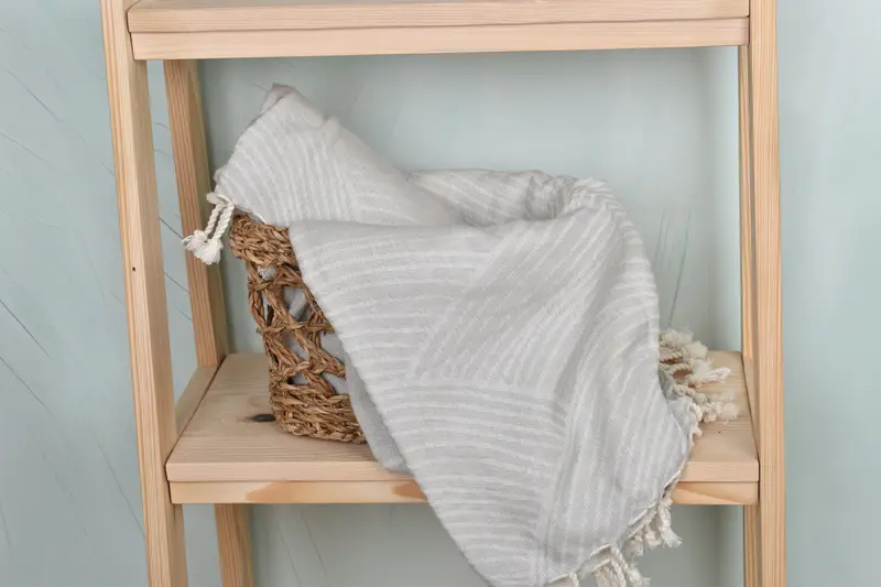 Turkish towel, Bridesmaid Proposal Gift, Bridesmaid Gift, 70x38 Cotton Striped Design Towel, Fouta towel, Peshtemal Towel USA, Turkish Towel Bulk - 5