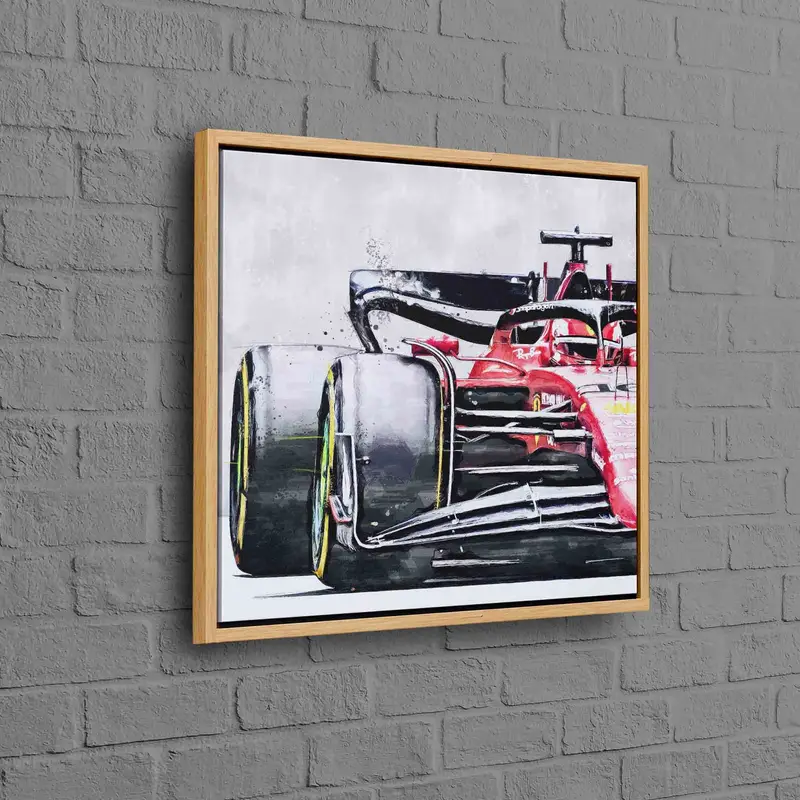 Trendy Man Cave Ofisi için Zarif Yarış Arabası Kırmızı Kanvas